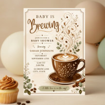 A Baby Is Brewing Coffee Baby Shower Invitation