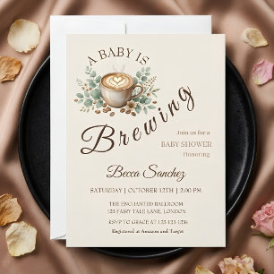 A Baby is Brewing Coffee Baby Shower Invitation