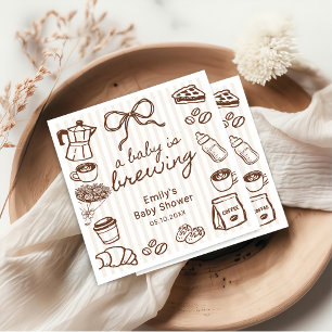 A Baby is Brewing Coffee Baby Shower Napkins