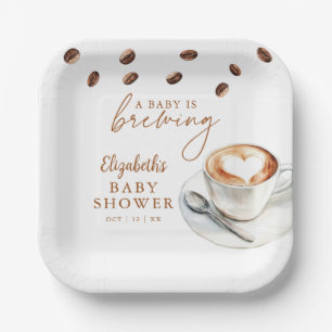 A Baby Is Brewing Coffee Baby Shower Paper Plate