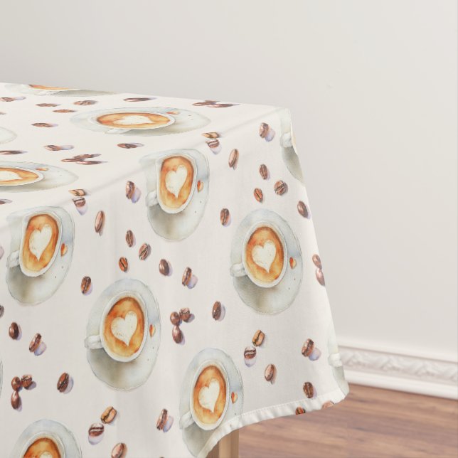 A Baby Is Brewing Coffee Baby Shower Pattern Tablecloth (In Situ)