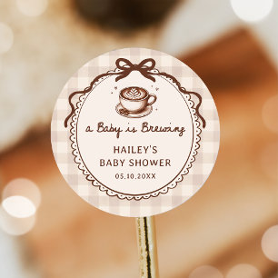 A Baby is Brewing Coffee Baby Shower Sticker