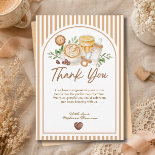 A Baby Is Brewing Coffee Baby Shower Thank You Card