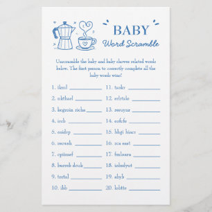 A Baby Is Brewing Coffee Baby Word Scramble Game