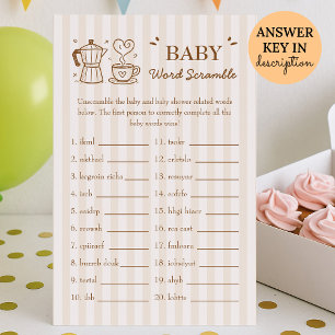 A Baby Is Brewing Coffee Baby Word Scramble Game