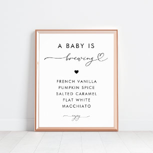 A Baby is Brewing Coffee Bar Baby Shower Sign