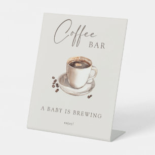 A Baby is Brewing Coffee Bar Pedestal Sign