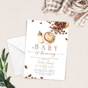 A Baby is Brewing Coffee Bean Baby Shower Invitation