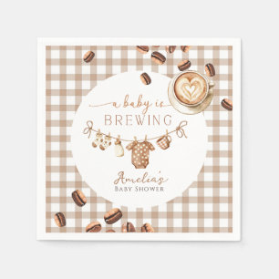 A Baby is Brewing Coffee Bean Baby Shower Napkin