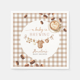 A Baby is Brewing Coffee Bean Baby Shower Napkin