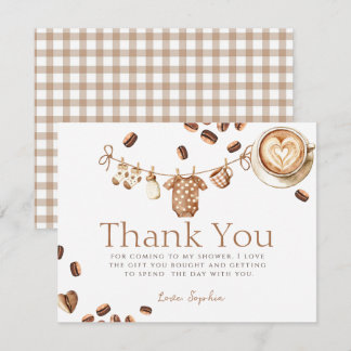 A Baby is Brewing Coffee Bean Baby Shower Thank You Card