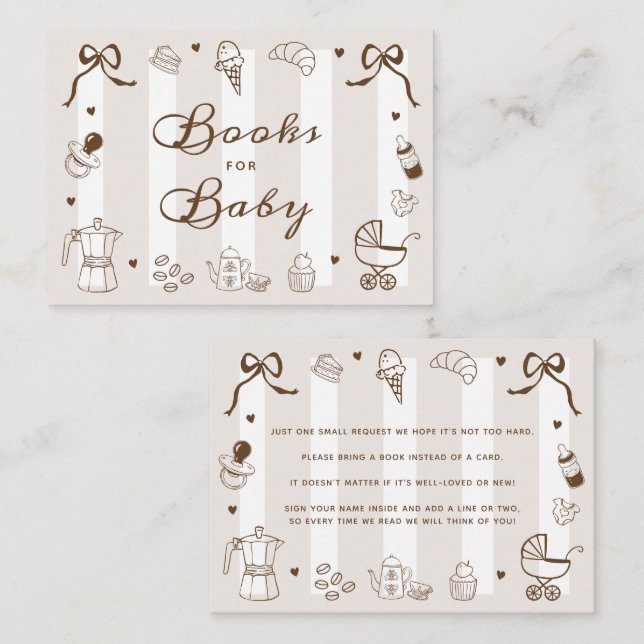 A Baby is Brewing Coffee Cafe Bebe Books for Baby Enclosure Card (Front/Back)