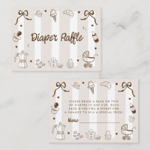 A Baby is Brewing Coffee Cafe Bebe Diaper Raffle Enclosure Card