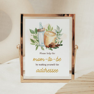 A Baby is Brewing Coffee Envelope Station Poster