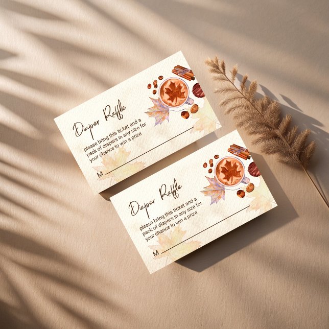 A baby is brewing coffee fall diaper raffle enclosure card (A baby is brewing coffee fall bridal shower diaper raffle enclosure cards raffle tickets)