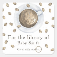 A baby is brewing coffee - for the library of