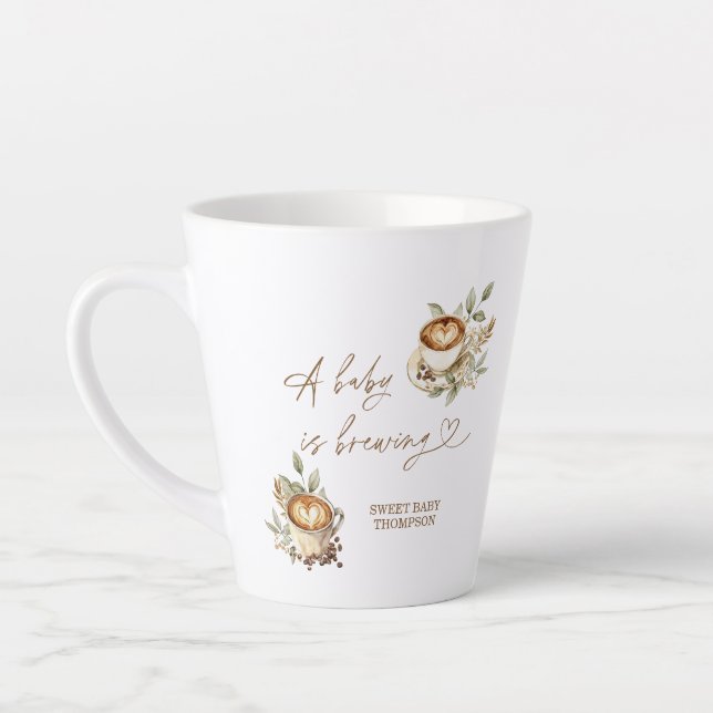 A Baby is Brewing Coffee Mug | Personalised Coffee (Left)