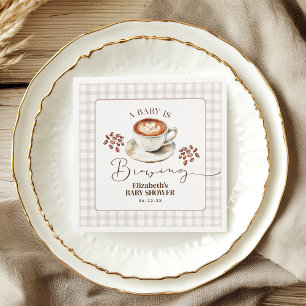 A Baby is Brewing Coffee Theme Baby Shower Napkin