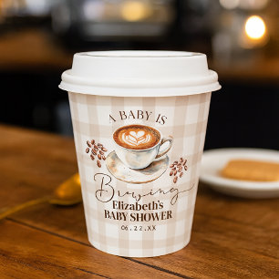A Baby is Brewing Coffee Theme Baby Shower Paper Cups