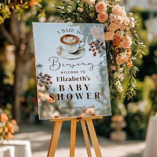 A Baby is Brewing Coffee Theme Baby Shower Welcome Acrylic Sign