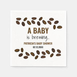 A Baby Is Brewing Coffee Themed Baby Shower  Napkin