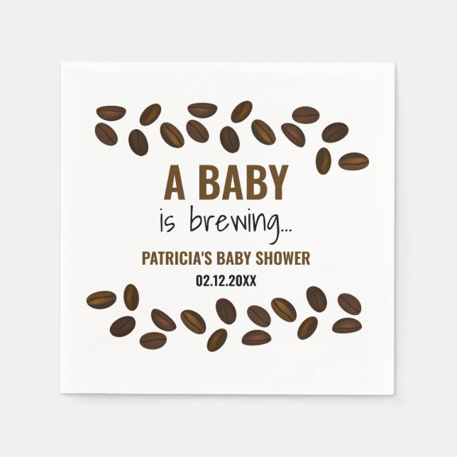 A Baby Is Brewing Coffee Themed Baby Shower  Napkin (Front)