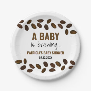 A Baby Is Brewing Coffee Themed Baby Shower Paper Plate