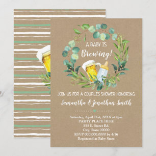 A Baby is brewing couples baby shower Invitation