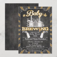 A "Baby is Brewing" Couples BBQ Invitation