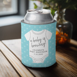 A Baby is Brewing -- Couples Shower Can Edit Colou Cooler