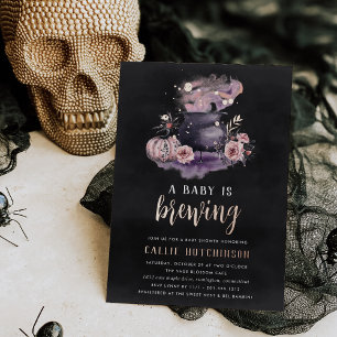 A Baby Is Brewing   Cute Halloween Baby Shower