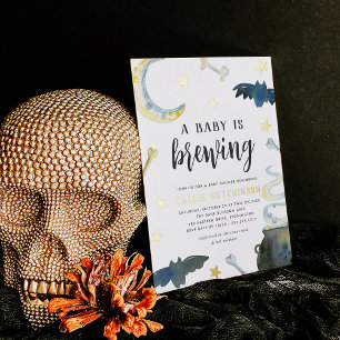 A Baby Is Brewing   Cute Halloween Baby Shower