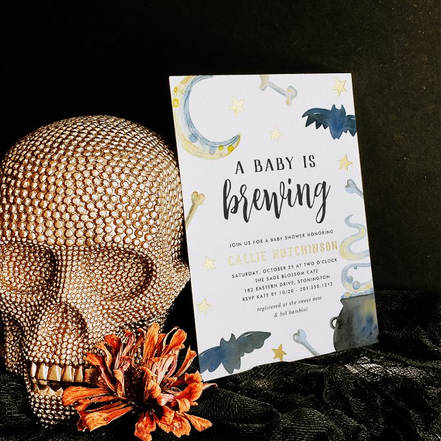 A Baby Is Brewing | Cute Halloween Baby Shower (Creator Uploaded)