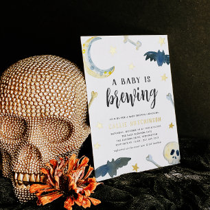 A Baby Is Brewing   Cute Halloween Baby Shower