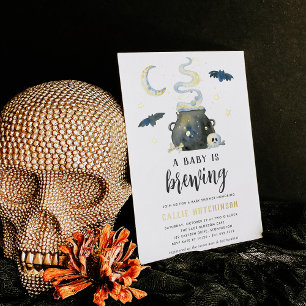 A Baby Is Brewing   Cute Halloween Baby Shower