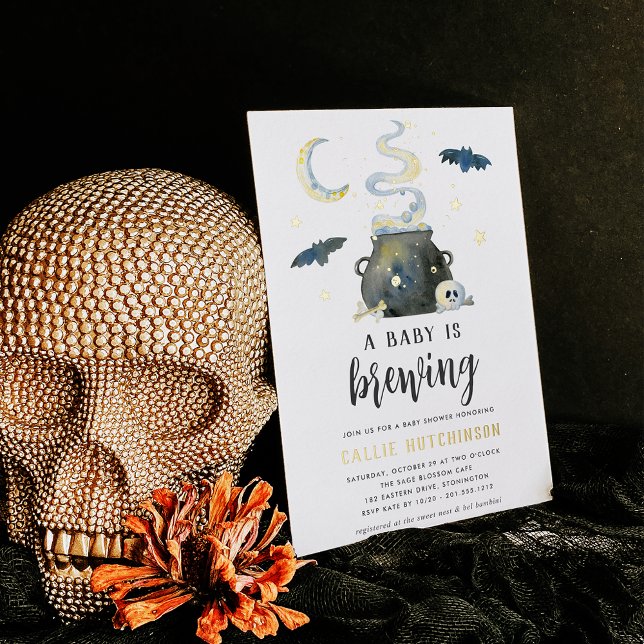 A Baby Is Brewing | Cute Halloween Baby Shower (Creator Uploaded)
