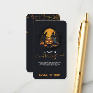 A Baby Is Brewing Cute Halloween Baby Shower Books Enclosure Card