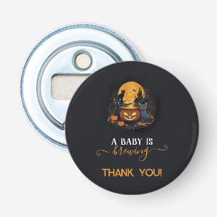 A Baby Is Brewing Cute Halloween Baby Shower Bottle Opener