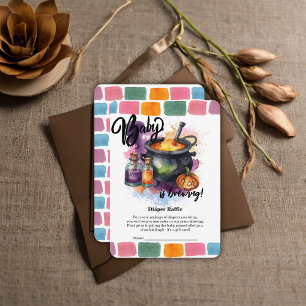 A Baby Is Brewing   Cute Halloween Baby Shower Enclosure Card