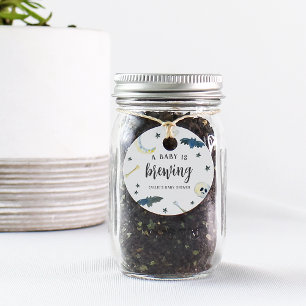 A Baby Is Brewing   Cute Halloween Baby Shower Favour Tags