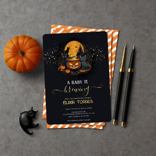 A Baby Is Brewing Cute Halloween Baby Shower Foil