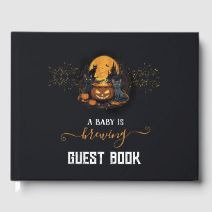 A Baby Is Brewing Cute Halloween Baby Shower Guest Book
