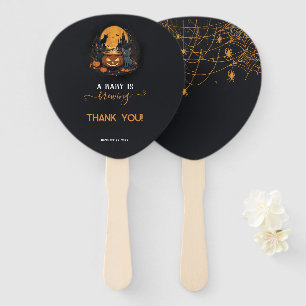 A Baby Is Brewing Cute Halloween Baby Shower Hand Fan
