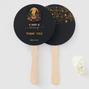 A Baby Is Brewing Cute Halloween Baby Shower Hand Fan