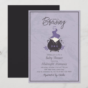 A Baby Is Brewing Cute Halloween Baby Shower Invitation