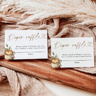 A Baby is Brewing Diaper Raffle Card, Coffee Baby  Enclosure Card