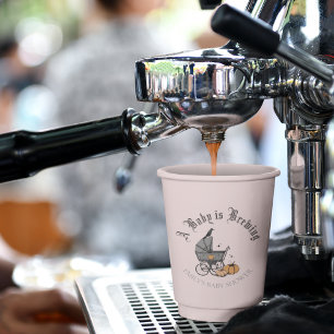 A Baby is Brewing Fall Baby Shower Pink Paper Cups