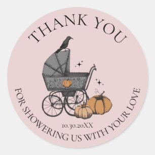 A Baby is Brewing Fall Baby Shower Thank You Classic Round Sticker