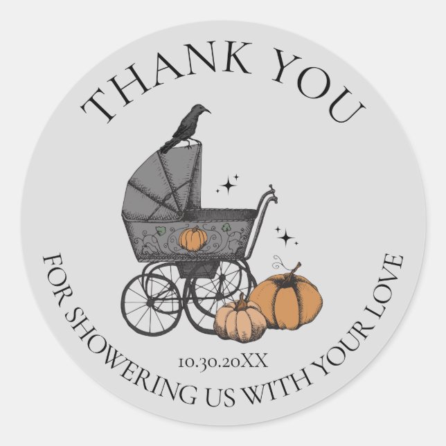 A Baby is Brewing Fall Baby Shower Thank You Classic Round Sticker (Front)