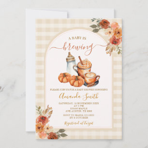 A Baby Is Brewing Fall Coffee Baby Shower Invitation